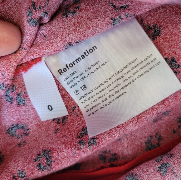 Reformation Milla Dress in Red and Black Size 0 - Picture 11 of 15